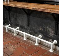Reposapiés de metal blanco para barra de bar - Kit de reposapiés bajo mostrador de 1,8 m para isla de cocina y bar doméstico - Barra de reposapiés duradera para uso en restaurantes y hogares