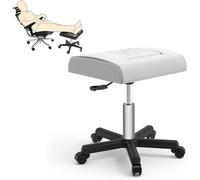 Reposapiés de Oficina Taburete con Ruedas, Silla for Juegos de Altura Ajustable Taburete for pies Soporte for pies de Cuero PU Debajo del Escritorio Reposapiés con Ruedas