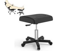 Reposapiés de Oficina Taburete con Ruedas, Silla for Juegos de Altura Ajustable Taburete for pies Soporte for pies de Cuero PU Debajo del Escritorio Reposapiés con Ruedas