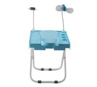 Reposapiés de Pedicura Antideslizante, Soporte de Pie de Pedicura Plegable Profesional Razonable Resistente Estable con Lupa LED Ventilador de Secado para Salón de Uñas para