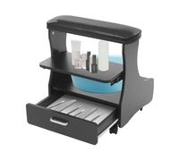 Reposapiés de pedicura para manicura con 4 ruedas de freno, con ruedas para baño de pies, soporte para pedicura, masaje de pies, cuidado de uñas de los pies, color negro
