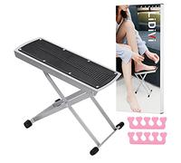 Reposapiés de pedicura, soporte ajustable con separador de dedos antideslizante, fácil en casa, no más agacharse ni estirarse, kit de pedicura de belleza (negro)