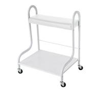 Reposapiés de pedicura, taburete de pedicura, descanso de pies de manicura con ruedas de cuero PU casa belleza reposapiés pedicura reposapiés reposapiés para uso fácil en el salón en casa (blanco)