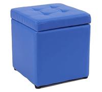 Reposapiés de piel sintética con forma de cubo para almacenamiento, caja de juguetes con bisagra superior, caja organizadora para el hogar