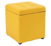 Reposapiés de piel sintética con forma de cubo para almacenamiento, caja de juguetes con bisagra superior, caja organizadora para el hogar