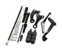 Reposapiés delanteros para piloto Ajuste para Harley Sportster XL883 XL1200 motocicleta negro controles delanteros Kit completo clavijas palancas enlaces Estriberas(B Black 2014-Up)
