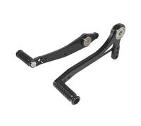 Reposapiés delanteros para piloto Para estriberas motocicleta CNC Pedal cambio palanca cambio o freno Para rodamientos dobles ajustables y kit clavijas para los dedos Pedales soporte CNC(Black)
