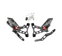 Reposapiés delanteros para piloto Para S1000RR 2019-2025 Kit freno palanca cambio estriberas ajustables Pedal motocicleta Pedales soporte CNC(Carbon B Red)