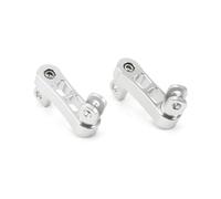 Reposapiés delanteros para piloto Para Sportster Dyna Softail gira 360° Kit montaje estriberas pasajero ajustables, soporte abrazadera Universal Pedales soporte CNC(Silver)