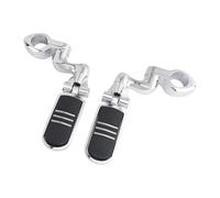 Reposapiés delanteros para piloto Para Touring Dyna motocicleta carretera Juego reposapiés 25-32 mm 1,25 "Montaje estriberas protección motor carretera Pedales soporte CNC(Chrome Foot Peg Set)