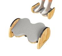 Reposapiés ergonómico de bambú para debajo del escritorio, reposapiés oscilante reversible 3 en 1 con almohadillas para los pies, taburete de oficina de 4 alturas ajustables, gran superficie