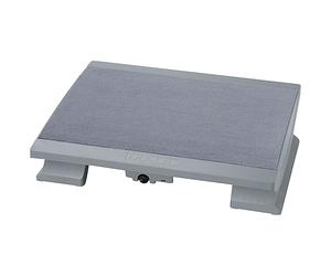 Reposapiés, ergonómico MAUL, modelo con función calefactora y revestimiento de alfombra