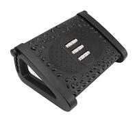 Reposapiés ergonómico para debajo del escritorio, 6 alturas, modificable, con textura de masaje y rodillo para oficina (negro)