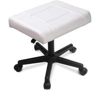 Reposapiés for debajo del escritorio con ruedas, silla de juegos, taburete de piel sintética, altura ajustable, reposapiés con ruedas de 360°, reposapiés pequeño de oficina, reposapiés for computadora