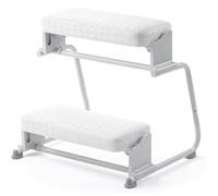 Reposapiés For Debajo Del Escritorio En El Trabajo, Taburetes Ergonómicos For Pies Debajo Del Escritorio Oficina, Altura Y Ángulo Ajustables, Doble Escalón, Superficie Antideslizante(White)