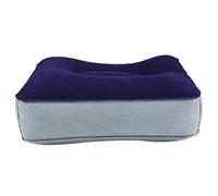Reposapiés inflable de viaje, almohada suave para viajes, cojín relajante con bomba de aire (gris azul)