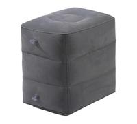 Reposapiés inflable para avión, reposapiés de viaje, taburete ajustable de tres capas de altura para aviones, coches, hogar, trenes, oficina, para tumbarse o dormir en vuelos largos, gris oscuro