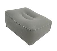 Reposapiés inflable para reposapiés debajo del escritorio, cómodo reposapiés curva, suave y plegable para avión de viaje a casa (gris)