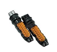 Reposapiés Juego de estriberas y pedales aluminio para pasajero trasero( Orange)