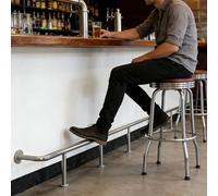 Reposapies Kit De Riel para Pies con Barra De Montaje Debajo del Mostrador, Barandilla para Reposapiés Mesa Pub Comercial(210cm/6.9FT)