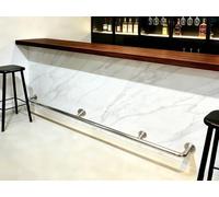 Reposapies Kit De Riel Para Pies Para Barra De Cocina, Balaustres Comerciales Para Reposapiés Debajo Del Mostrador Para Pub En Sótano/Tienda De Conveniencia(Black,L 120cm/3.9ft)