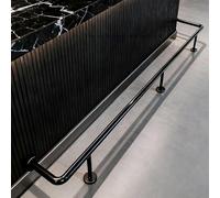 Reposapiés moderno para bar 4 pies 6 pies 8 pies, hardware de montaje debajo del mostrador Kit de pedal de soporte de riel de acero inoxidable para interior y exterior, negro(190cm/75in/6.2ft)