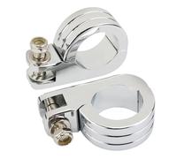 Reposapies Moto 32mm 1-1/4" 38mm 1.5" Crash Bar Engine Guard Highway Foot Peg Clamp Mount Fit For Harley Dyna Fat Bob Softail(32mm Chrome)