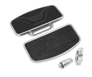 Reposapies Moto Plataforma de suelo ajustable para pasajero delantero y trasero de motocicleta, color negro, compatible con Harley Dyna Electra Glide. Juego Pedales