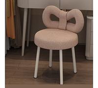 Reposapiés multifuncional con respaldo alto y bonito lazo, silla de maquillaje de látex para vestidor, sala de estar y dormitorio