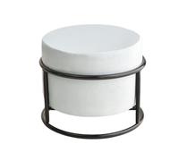 Reposapiés otomano ajustable de terciopelo - Reposapiés redondo lavable acolchado para sala de estar, dormitorio, oficina, entrada, elegante diseño negro y gris