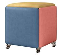 Reposapiés otomano anidado con ruedas, taburete multifunción 5 en 1 para mesa de café y entrada, solución de cambio de zapatos rodantes