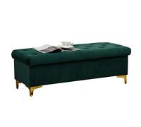 Reposapiés otomano Caja de almacenamiento de juguetes Taburete cambiador de zapatos de franela con cojín de esponja Taburete final de cama de dormitorio Decoración de hierro forjado 100 * 45 * 40 cm