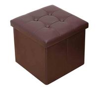 Reposapiés otomano, caja de almacenamiento plegable, con forro de piel sintética, taburete de cambio para pasillo, sala de estar, sofá, 14.96 x 14.96 pulgadas