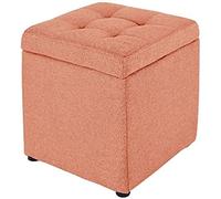 Reposapiés otomano de almacenamiento, cubo cuadrado pequeño tapizado con tapa con bisagras, caja de almacenamiento versátil para sala de estar