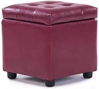 Reposapiés otomano de almacenamiento de cuero con compartimento oculto, taburete cuadrado resistente al agua para sala de estar