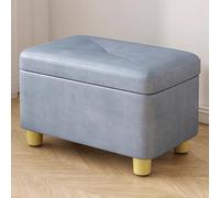 Reposapiés otomano de cuero con almacenamiento oculto, taburete multiusos para sala de estar y dormitorio, decoración moderna del hogar, asiento elegante y solución de almacenamiento