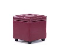 Reposapiés otomano de cuero con caja de almacenamiento resistente al agua, muebles multifuncionales para sala de estar, dormitorio y oficina