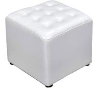 Reposapiés otomano de piel sintética, asiento acolchado rectangular, reposapiés moderno para sala de estar y dormitorio, patas de madera de plástico