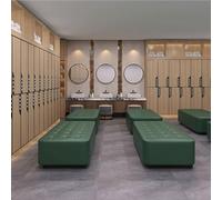 Reposapiés otomano para entrada, sala de estar, dormitorio, tapizado con marco de madera maciza y cuero