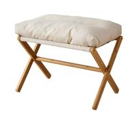 Reposapiés otomano plegable con cojín suave, diseño en forma de X, ahorra espacio para sala de estar, dormitorio, oficina
