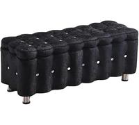 Reposapiés otomano rectangular de almacenamiento con tapa con bisagras, banco versátil para sala de estar y dormitorio para cambiar zapatos y almacenamiento