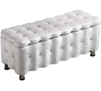 Reposapiés otomano rectangular de almacenamiento con tapa con bisagras, banco versátil para sala de estar y dormitorio para cambiar zapatos y almacenamiento