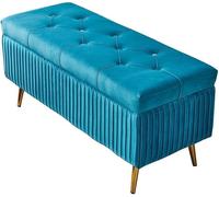 Reposapiés otomano rectangular de almacenamiento, tapicería de franela suave, diseño moderno para comodidad y organización de la sala de estar