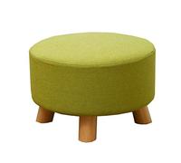 Reposapiés otomano redondo moderno tapizado para sala de estar y dormitorio, funda extraíble, elegante diseño verde cómodo y versátil