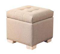 Reposapiés otomano Taburete para pies Almacenamiento otomano Reposapiés cuadrado Taburetes para zapatos Cofres de juguete Asiento acolchado Reposapiés de madera maciza Sala de estar, 6 colores (Color : Blue, Size : 40X40X40CM) (B 40