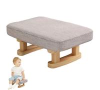 Reposapiés otomano, taburetes otomanos, descanso de 16 x 12 x 7 pulgadas con asiento acolchado extraíble, reposapiés pequeño antideslizante con patas de madera para sofá, sala de estar, dormitorio, e