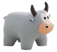 Reposapiés otomanos de dibujos animados de dinosaurio/vaca para sala de estar, taburete de ocio de punto con cremallera para cambiar zapatos en la puerta