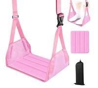 Reposapiés para avión, hamaca colgante para avión con placa de apoyo extraíble, almohadilla portátil ajustable para piernas de avión, proporciona relajación y comodidad, para viajes de larga distancia