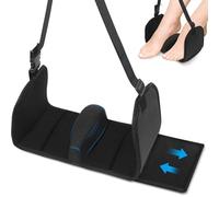 Reposapiés para Avión, Hamaca de pie Ajustable para Avión, Portátil de Viaje, Reposapiés de Viaje con Espuma Viscoelástica, Hamaca para Pies Travel Essentials con Placas de Apoyo