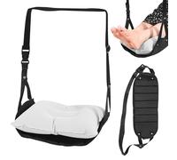 Reposapiés para avión, reposapiés, hamaca para pies, hamaca con cojín inflable, portátil, relajación y comodidad para vuelos largos